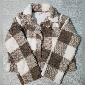 HYFVE Textured Jacket in Cream and Brown